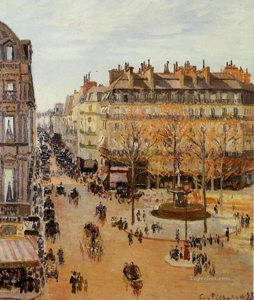 rue saint honore sun effect afternoon 1898 Camille Pissarro Parisian Oil Paintings